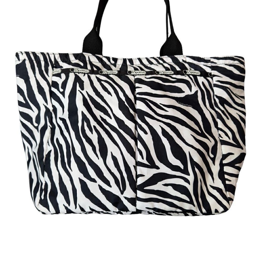 Le Sportsac Black & White Zebra Tote Bag - Picture 3 of 15